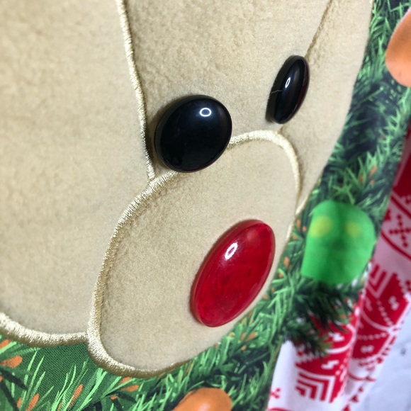 Mad Engine men’s reindeer & wreaths ugly Christmas sweater (sweatshirt) sz large - Picture 3 of 10